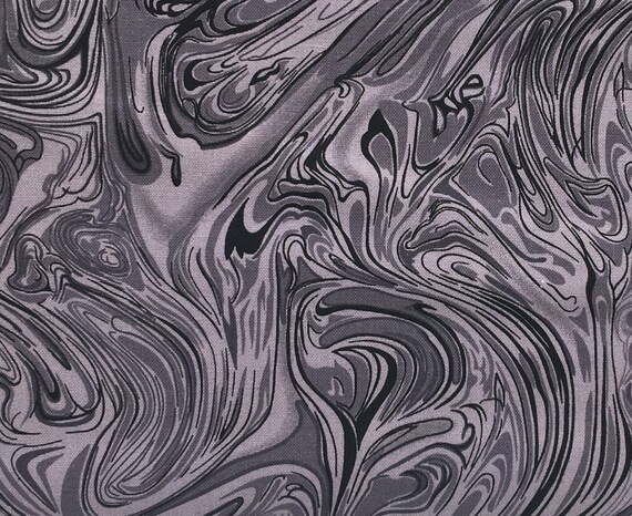 Gray Fabric by the Yard, Black and Gray Fabric, Black Swirl  display picture 2