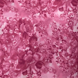 Pink fabric by the yard, pink floral fabric, pink flower fabric, pink cotton fabric, pink fabric basics, pink tonal fabric, #22306