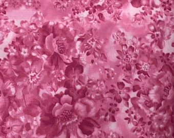 Pink fabric by the yard, pink floral fabric, pink flower fabric, pink cotton fabric, pink fabric basics, pink tonal fabric, #22306