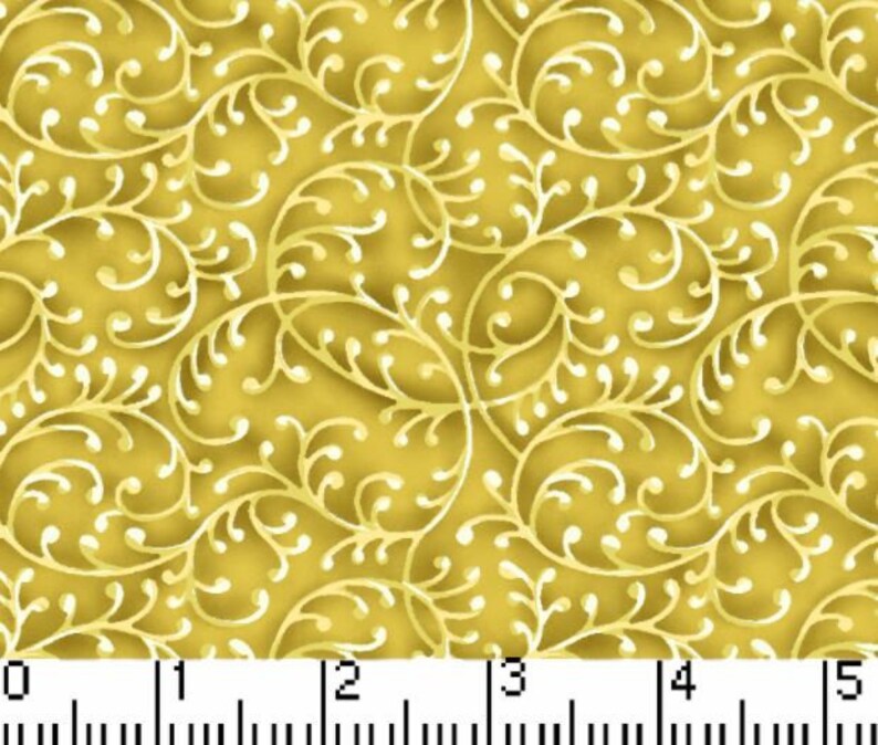 Gold Fabric by the Yard Antique Gold Swirl Fabric Gold Etsy