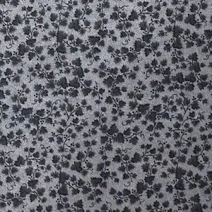 Gray fabric by the yard, steel gray cotton fabric, steel grey fabric, grey fabric, gray floral fabric, gray flower fabric, #20249