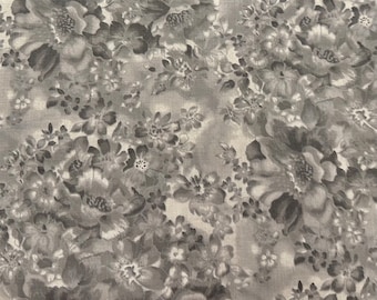 3 Yards gray floral cotton quilt back fabric 108 inches wide, #23214