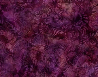 Purple floral cotton fabric by the yard Fairy Tale fabric line, #25076