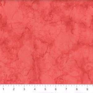 Coral cotton fabric by the yard, #18271