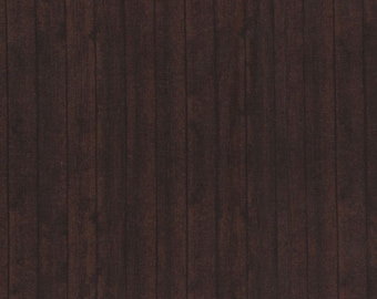 Brown wood look cotton fabric by the yard Wood Planks fabric line, #20465