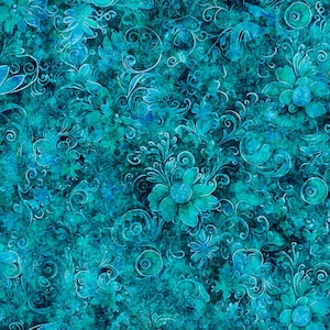 Blue fabric by the yard, blue flower fabric, blue swirl fabric, blue fabric basics, blue fabric, blue floral fabric, #25117