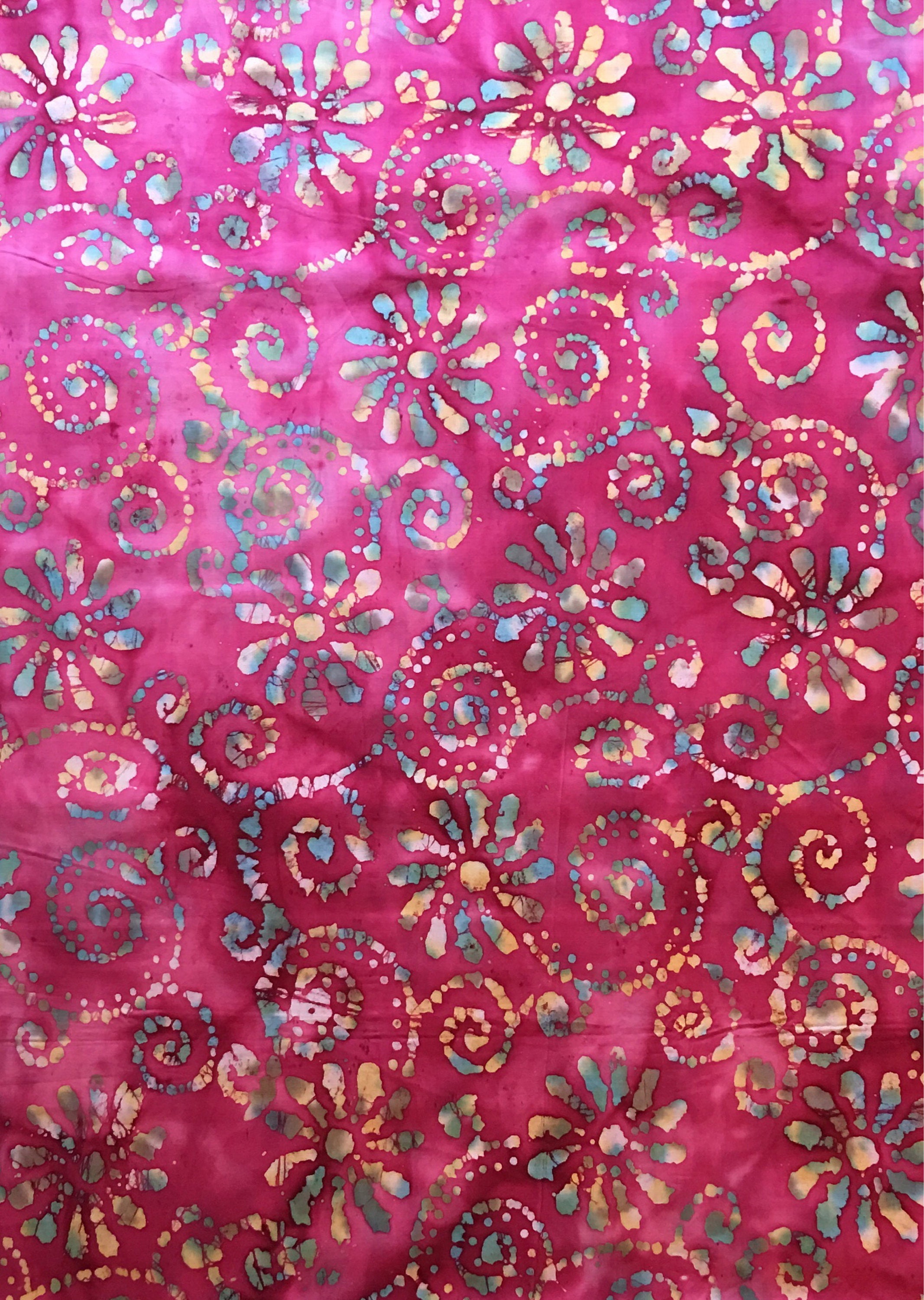 Hot pink batik fabric by the yard pink batik by the yard Etsy