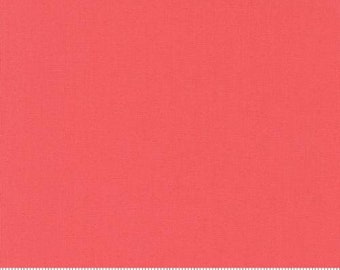 Moda Bella Solids in Nectar 9900 422, solid coral fabric, coral cotton, coral Bella Solids, coral fabric basics, nectar fabric, #23596