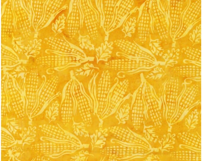 Yellow Batik Fabric by the Yard by Island Batik, Corn Yellow Fabric, Corn Batik, Corn Fabric