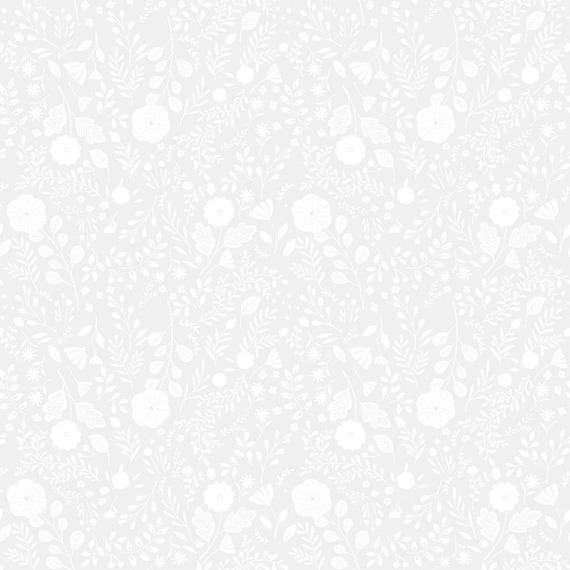 White fabric by the yard by Dear Stella, white floral fabric, white tonal  fabric, white flower fabric, white cotton fabric, #22001