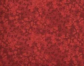 Red Floral Fabric - Etsy