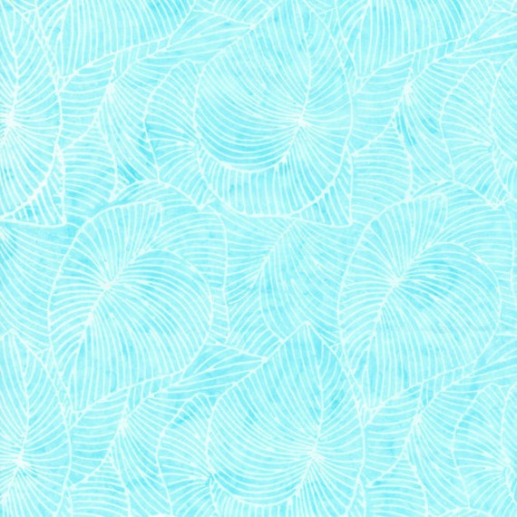 Island blue batik fabric by the yard by Timeless Treasures, blue fabric by  the yard, blue cotton batik fabric, island leaves batik, #20275