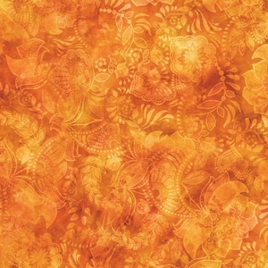 Orange fabric by the yard Fairy Tale fabric line digitally printed cotton, orange fabric basics, orange cotton, orange floral fabric, #25063