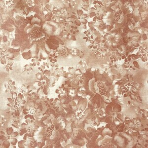 Tan fabric by the yard, tan cotton fabric, light brown fabric, tan floral fabric, tan flower fabric, tan fabric basics, #22305