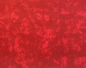 Red fabric by the yard, red blenders fabric, red tonal fabric, red fabric basics, red cotton, #20309