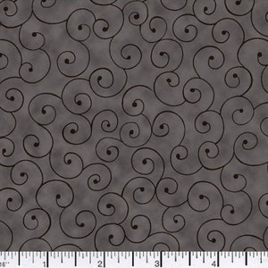 Gray fabric by the yard, gray swirl fabric, grey fabric, gray and black fabric, black and gray fabric, #16426