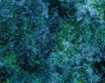 Blue green jewel tone cotton fabric by the yard Earth Jewels line, #23410