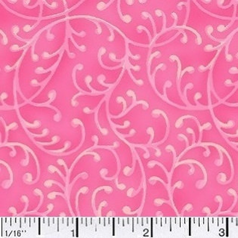 Pink Fabric by the Yard Hot Pink Fabric Pink Swirl Fabric Etsy