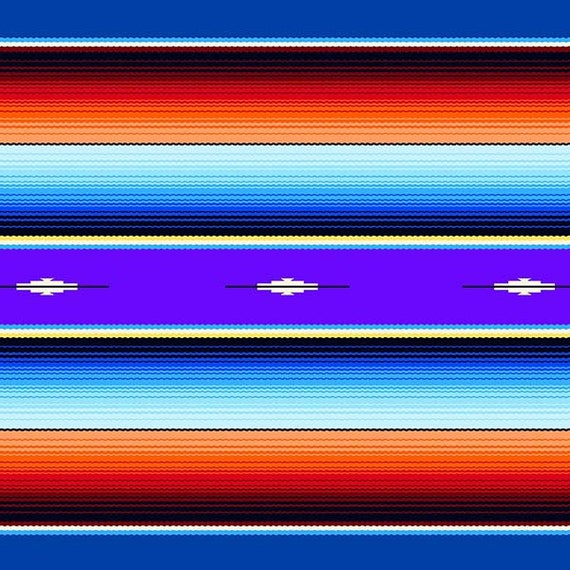Mexican fabric #20519 Serape fabric by the yard by Elizabeth/'s Studio Fabric hispanic fabric cotton Serape fabric in blue