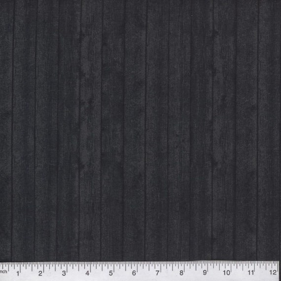 Black fabric by the yard, black rustic fabric, black wood fabric, farmhouse fabric, dark gray fabric, #20466