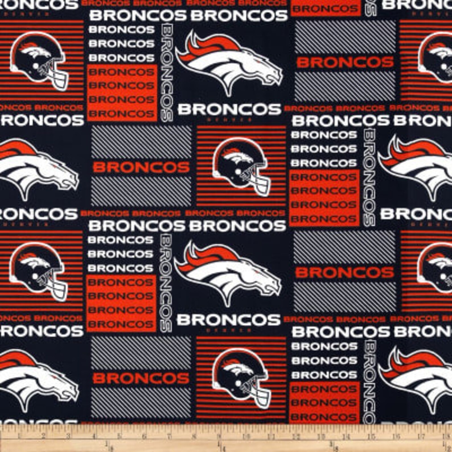 Denver Broncos Fabric by the Yard Cotton Denver Broncos Etsy