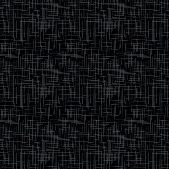 ★DAKS★ Crossback Grid Black Grid Pattern Cowhide Black Fabric by the Yard by Andover Fabrics Vice Versa Line
