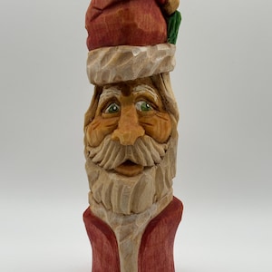 Hand carved Santa figurine