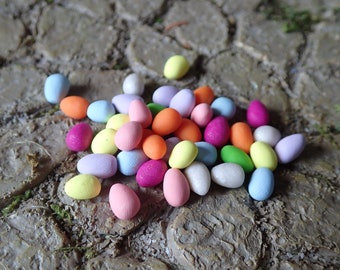 Miniature Easter Eggs, Fairy Garden or Dollhouse Easter Bunny Miniatures, Mini Egg Hunt, DIY Holiday Craft Supplies Sets
