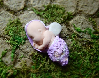 Fairy Garden Babies | Purple Fairy Baby for Miniature Fairy Gardens | Mini Fairy Garden Decor Accessories Decorations Supplies