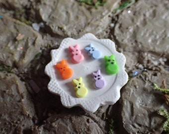 Miniature Peeps for Easter Dollhouse or Fairy Garden, Easter Miniatures, Mini Fairy Food for Easter Egg Hunt, Tiny Easter Basket Filler