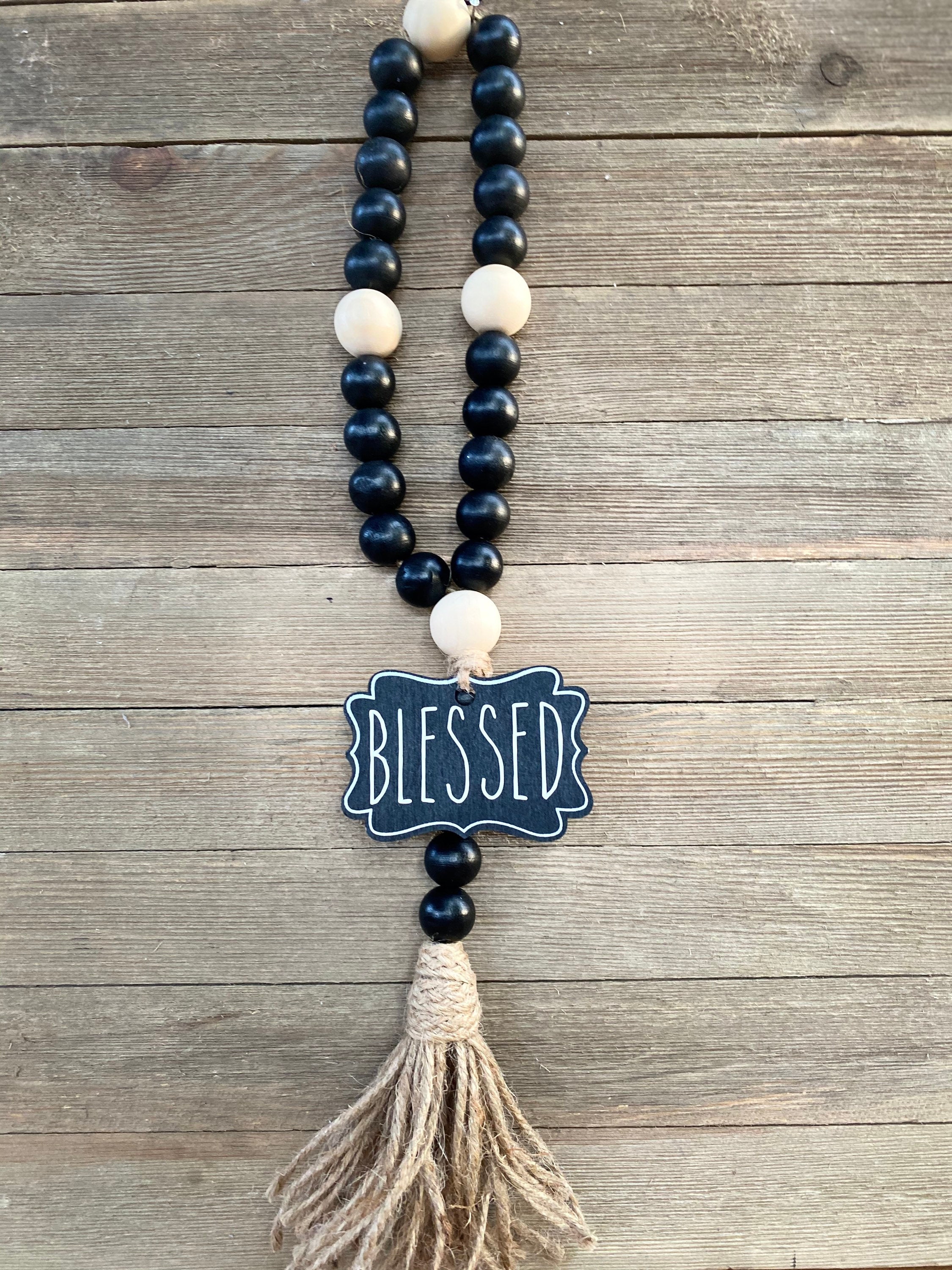 Blessed Wood Beads farmhouse Beads Wood Bead Garland Rae - Etsy Australia