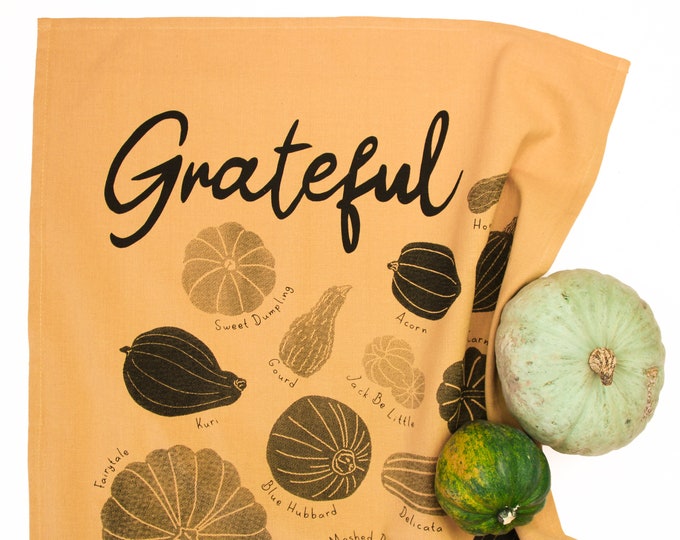 Grateful handprinted tea towel unique thank gift idea