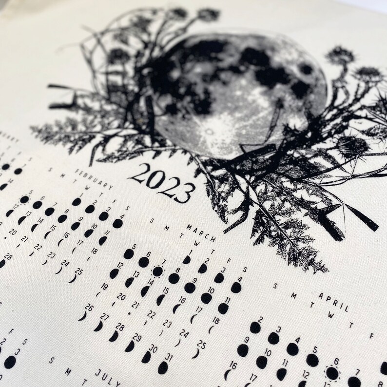 NEW 2023 Moon Calendar Towel 2023 Moon Phase Art Etsy Hong Kong