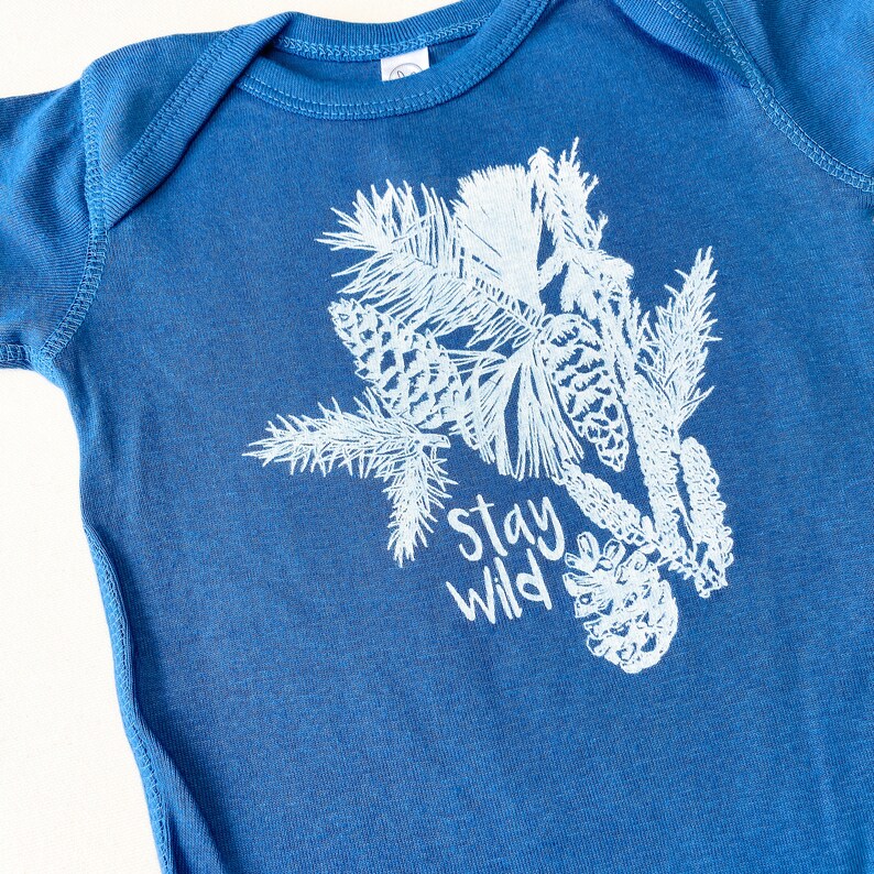 Stay Wild handprinted Infant Baby Rib One Piece Onesie