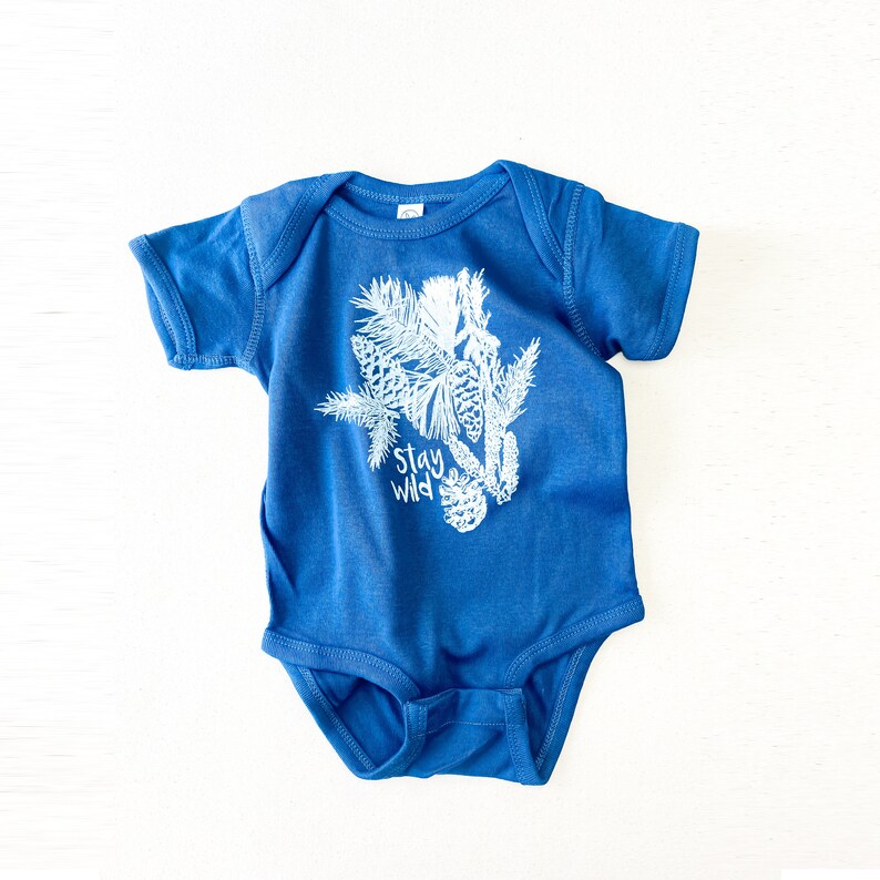 Stay Wild handprinted Infant Baby Rib One Piece Onesie