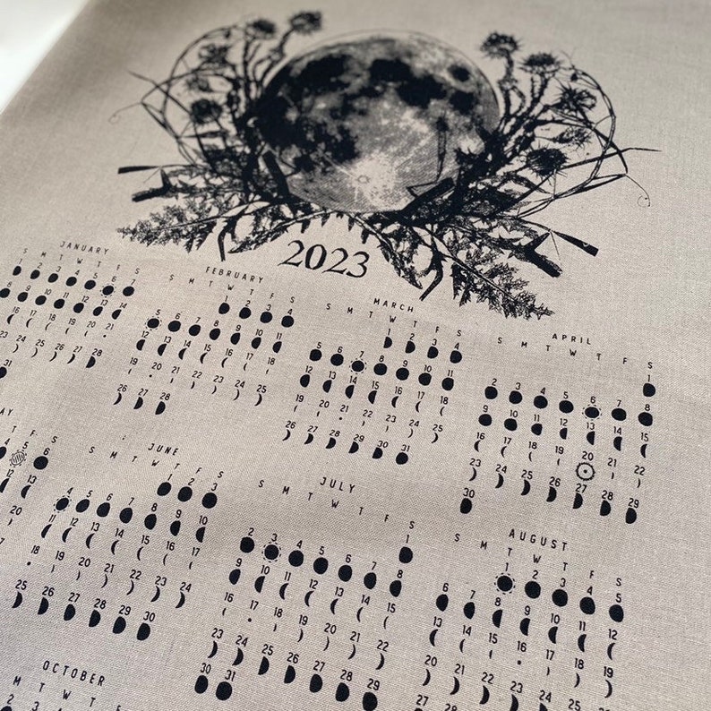 NEW 2023 Moon Calendar Towel Moon Phases Tapestry Moon Etsy UK