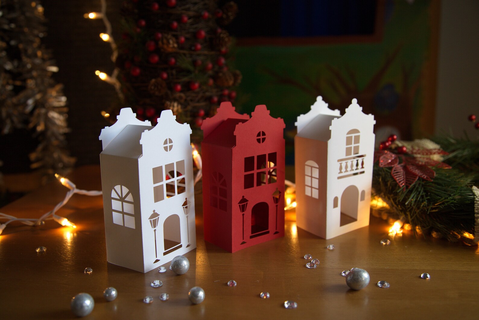 DIY 3D Paper Cardstock House Set/christmas Village Etsy