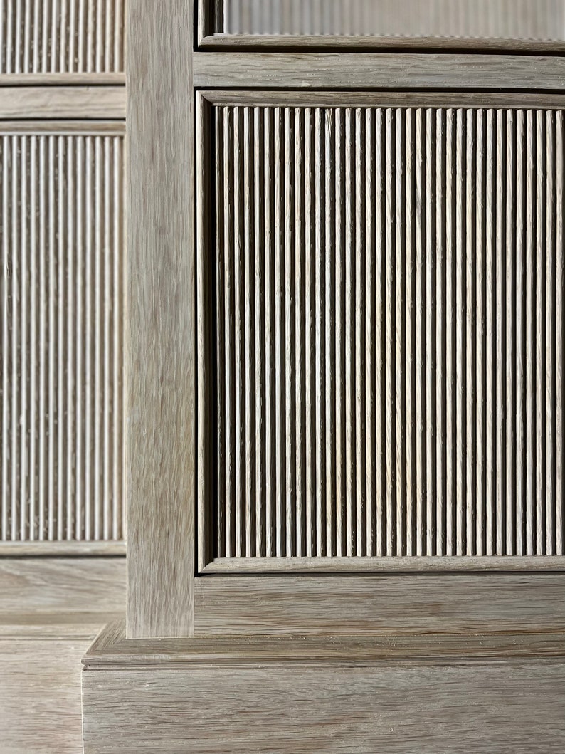 Tanya 72 9 Drawer Reeded Front White Oak Vanity Etsy