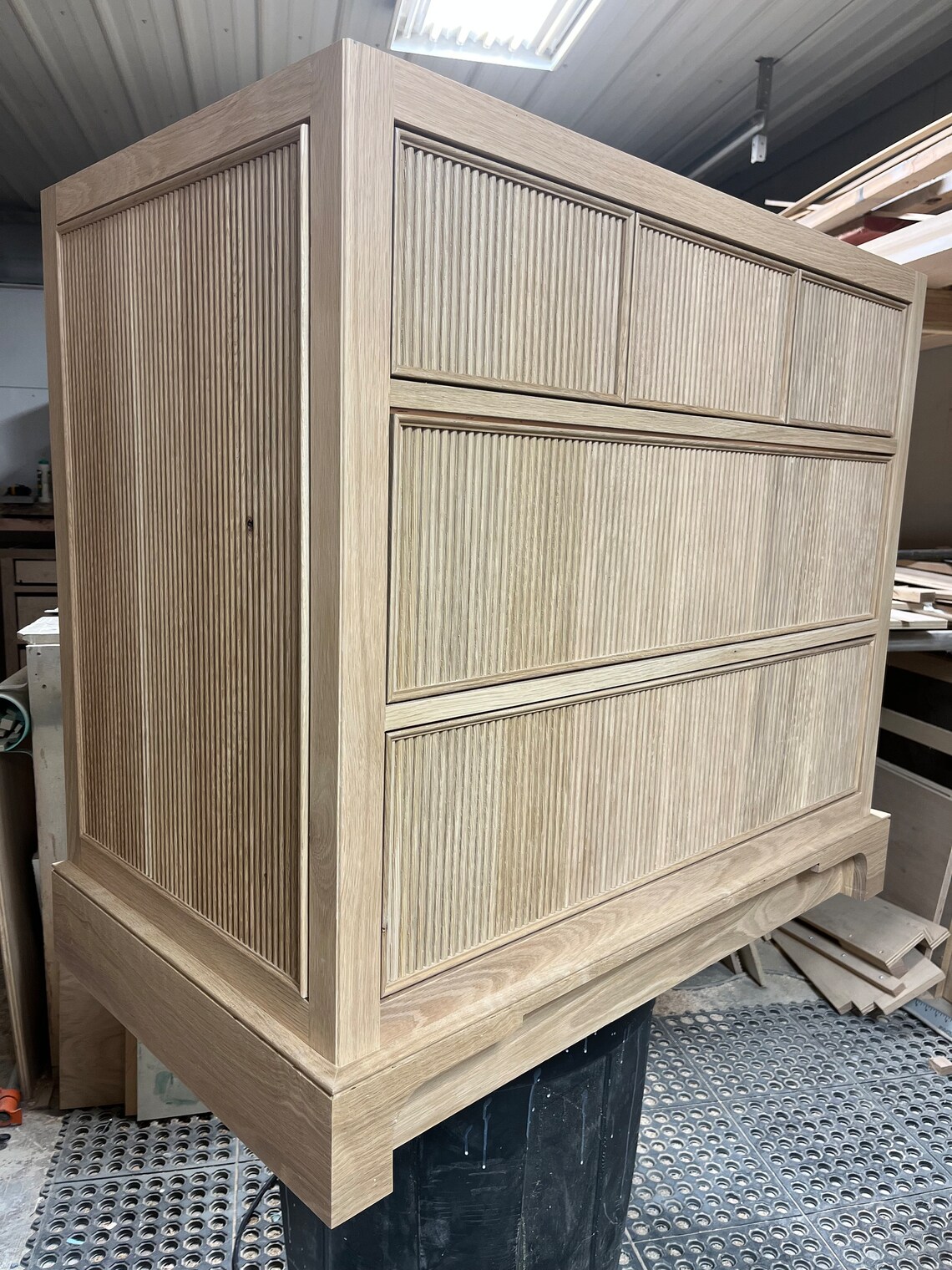 Reeded Solid White Oak Wood Bathroom Vanity Etsy