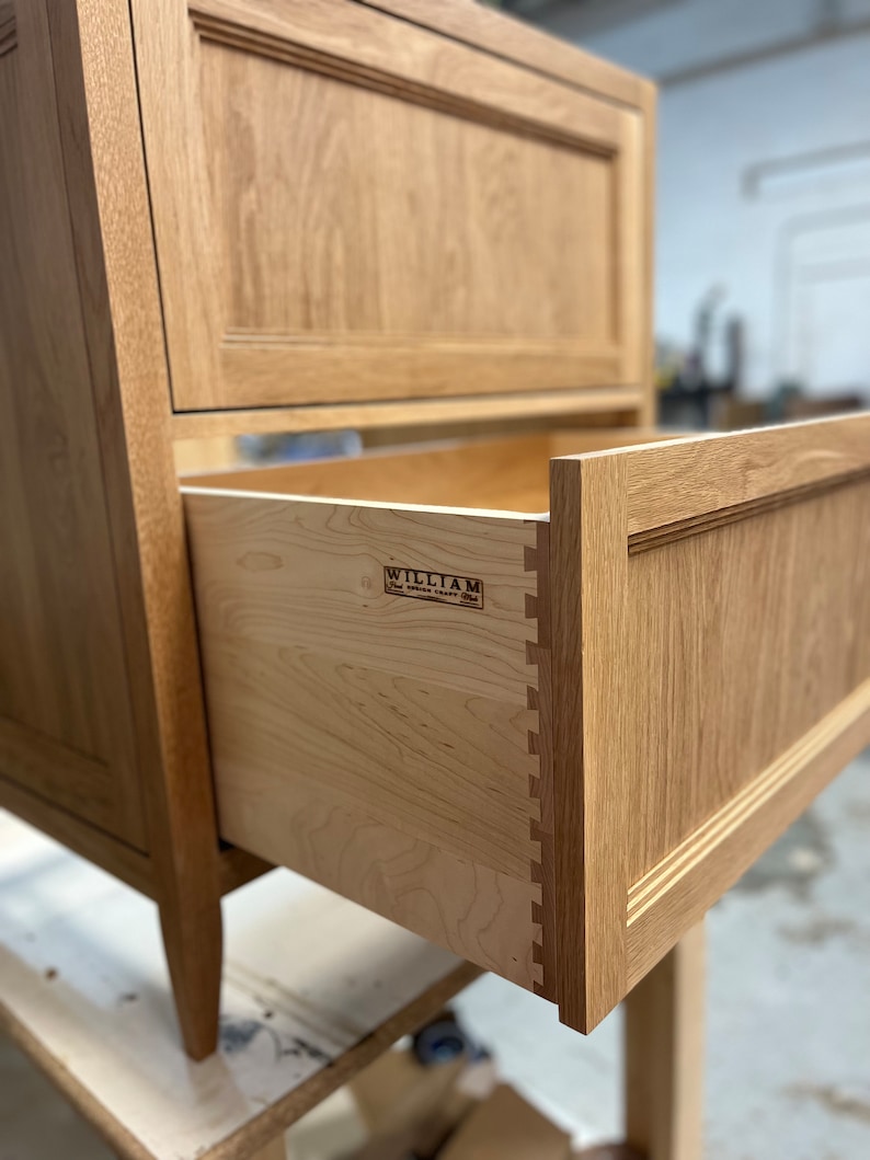 White Oak Bathroom Vanity Side Table Console Table Powder Room Hand