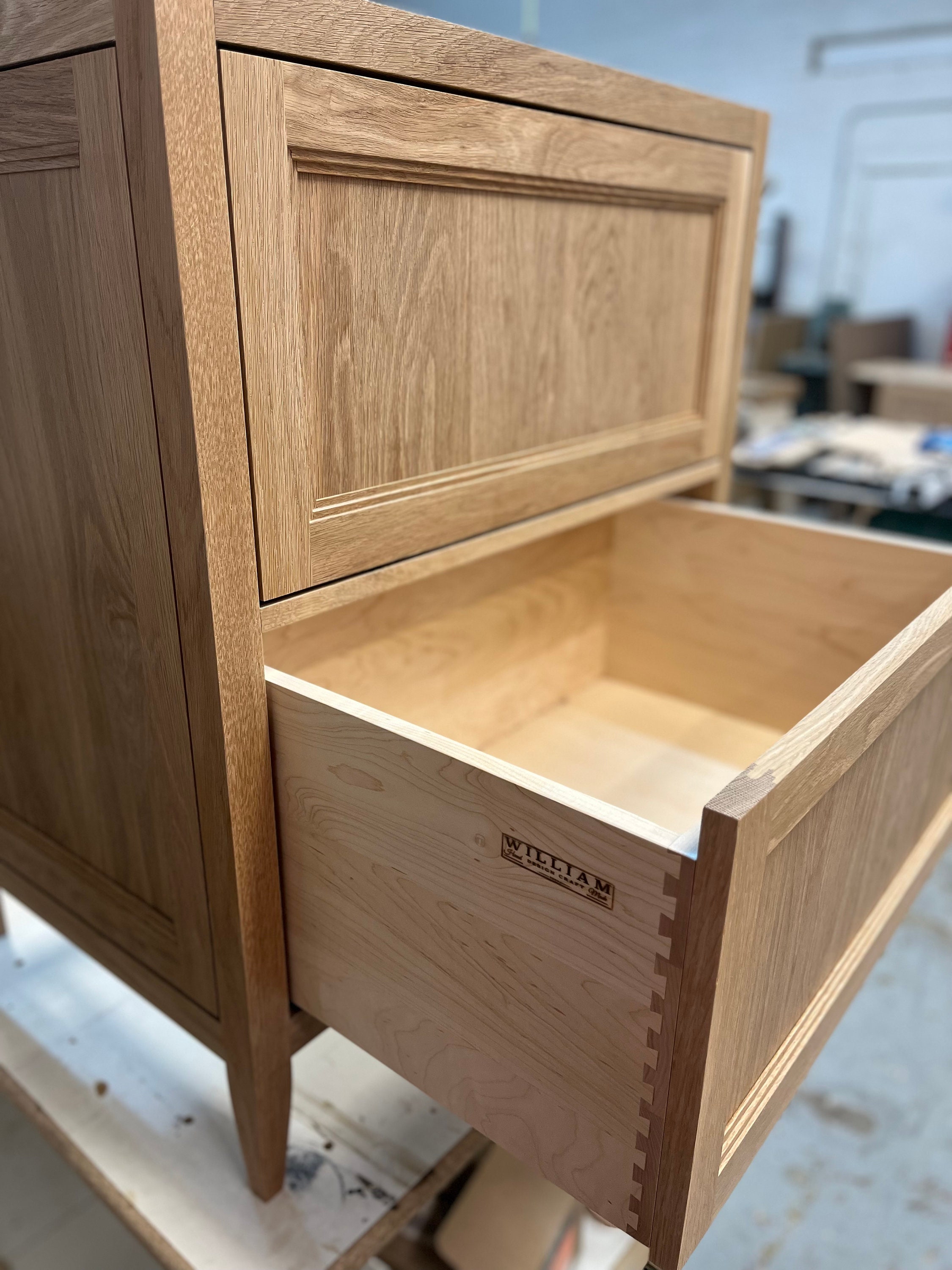 White Oak Bathroom Vanity Side Table Console Table Powder Room Hand ...