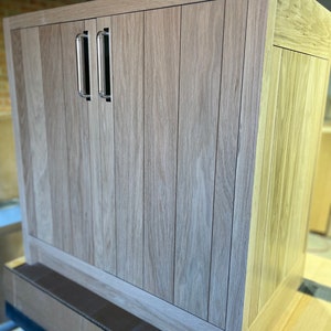 White oak bathroom vanity