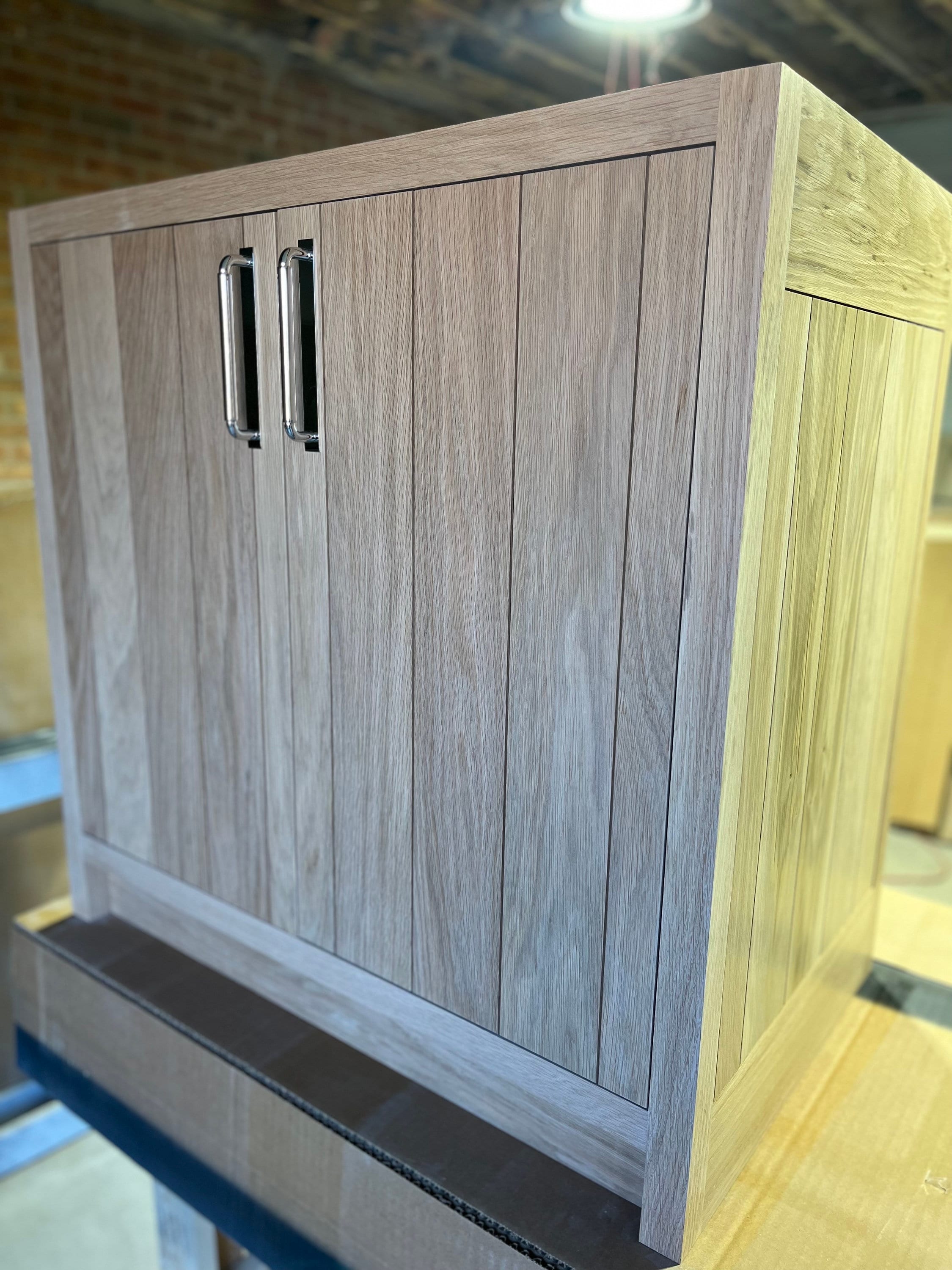 White oak bathroom vanity