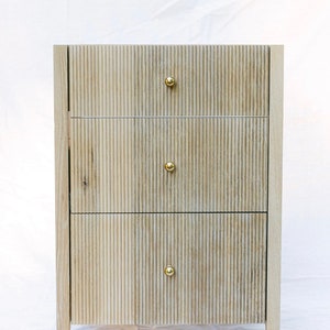 Solid White oak reeded bathroom vanity any size or color. Modern design