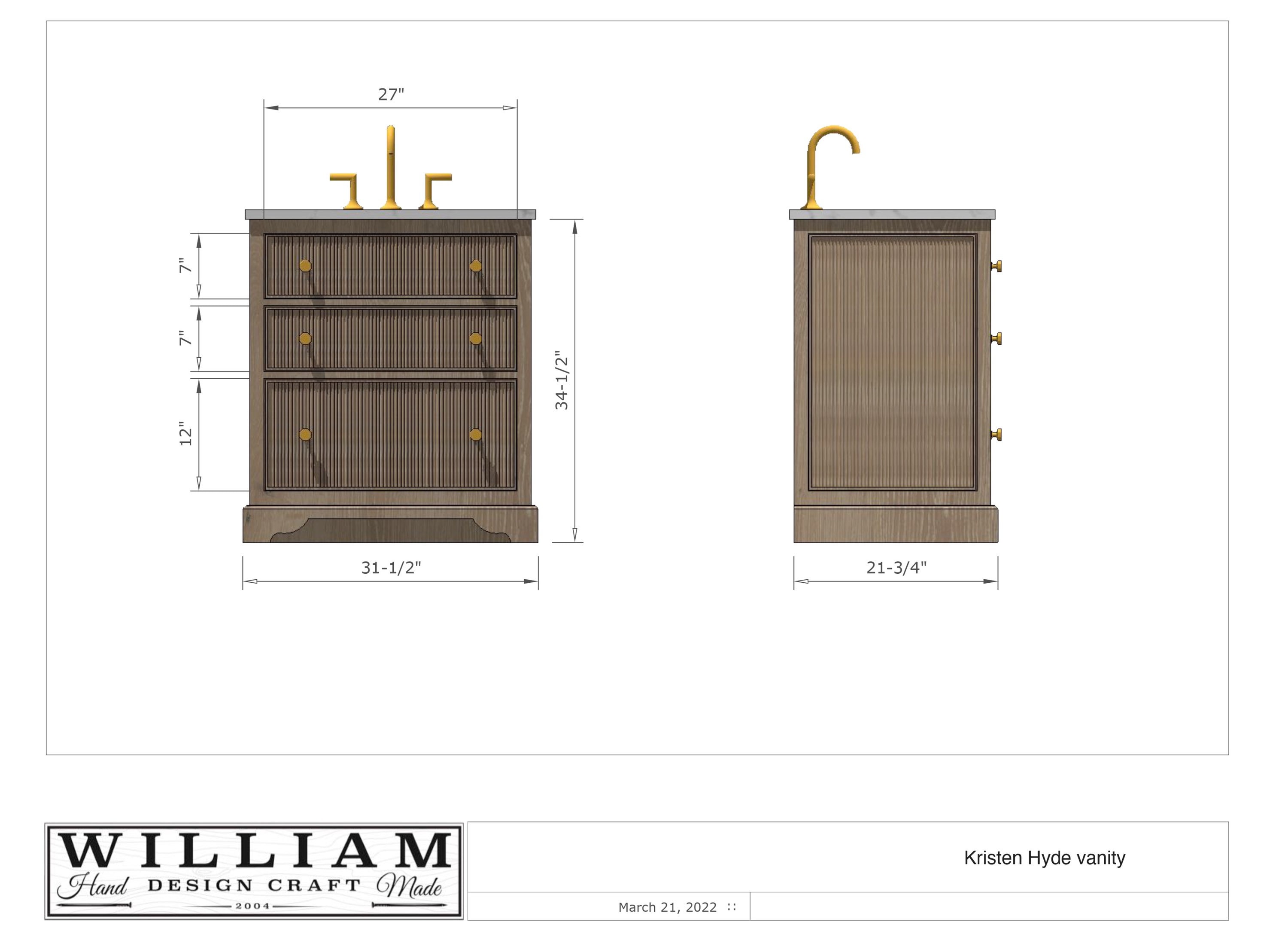 Reeded Solid White Oak Wood Bathroom Vanity Etsy
