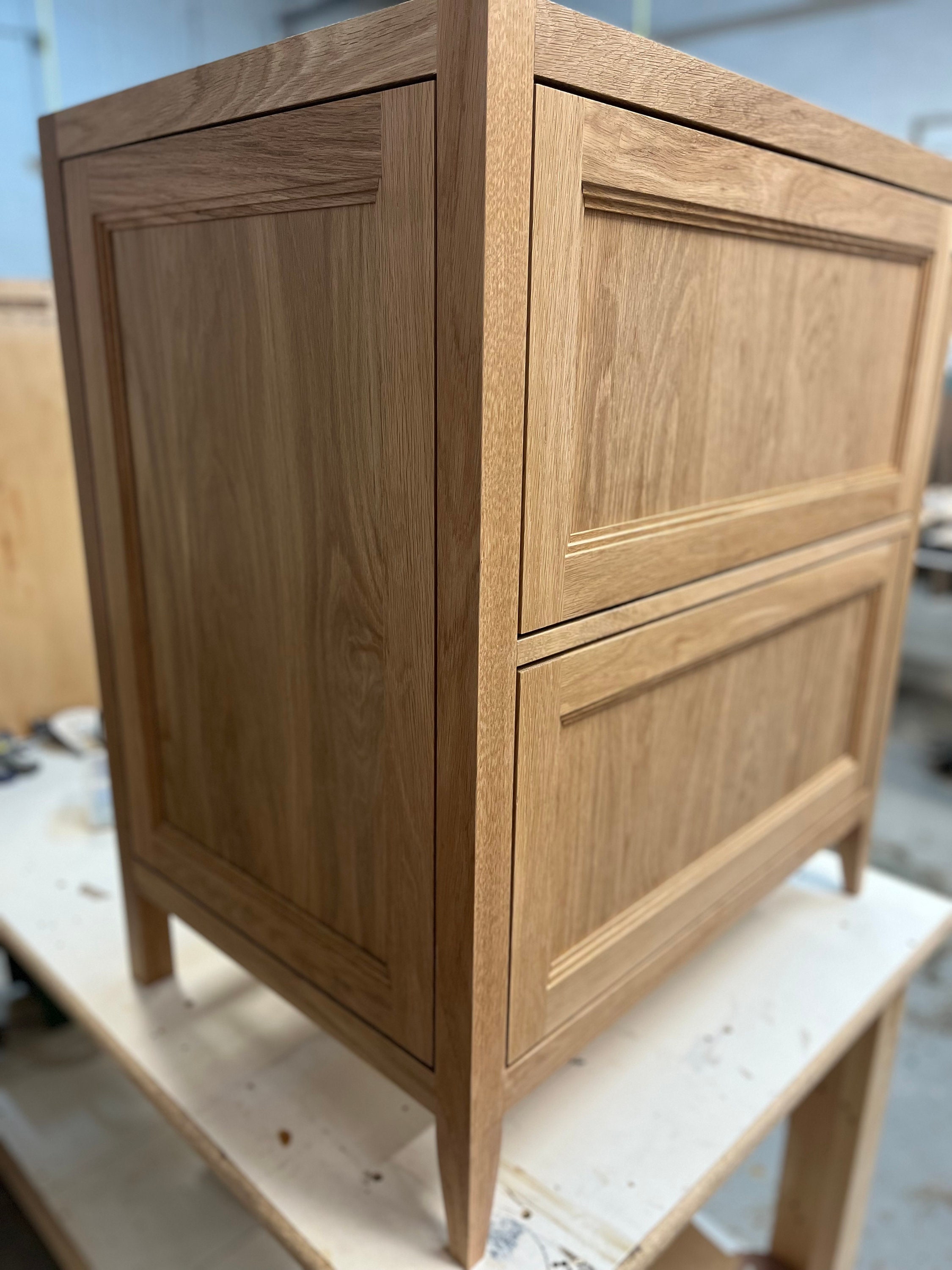 White Oak Bathroom Vanity Side Table Console Table Powder Room Hand ...
