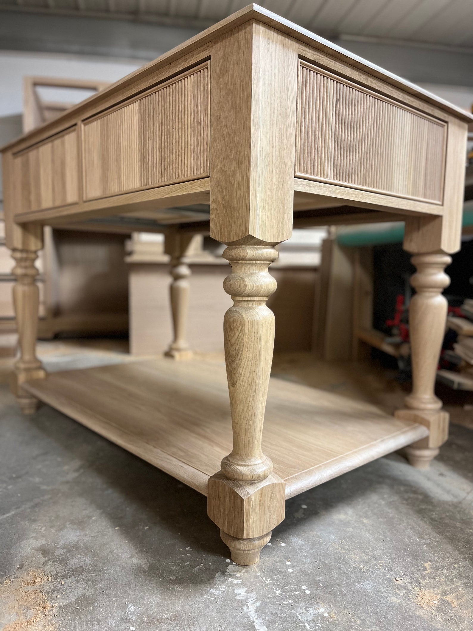 White Oak Reeded Beaded Fluted Kitchen Island - Etsy