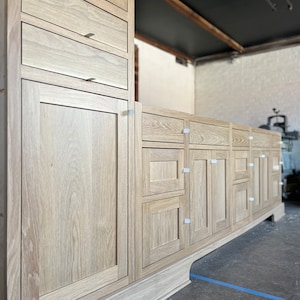 White oak bathroom vanity built to order any size solid wood