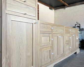 White oak bathroom vanity built to order any size solid wood