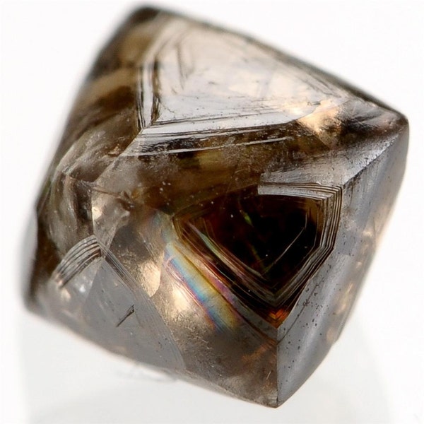 Gorgeous Cognac 1.40 Carat Natural Octahedron Rough Uncut Diamond Specimen